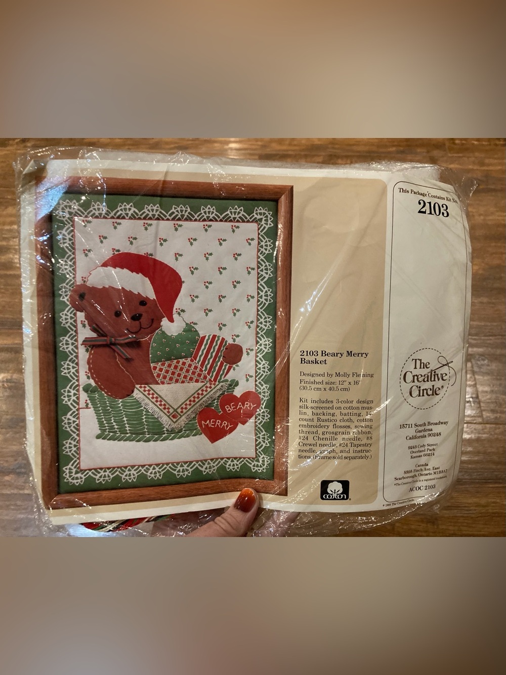 The Creative Circle Beary Merry Basket Embroidery Kit 2103